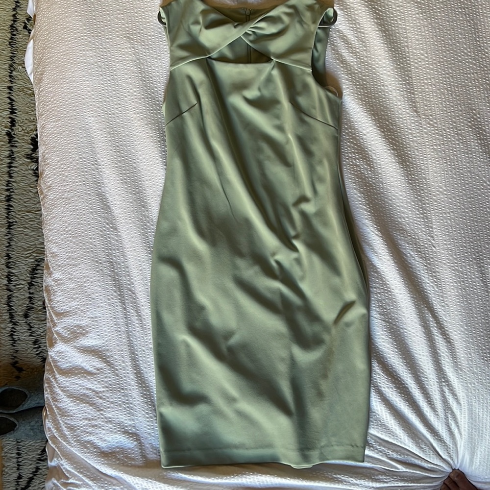 Calvin Klein knotted sleeveless dress in pretty jade green!